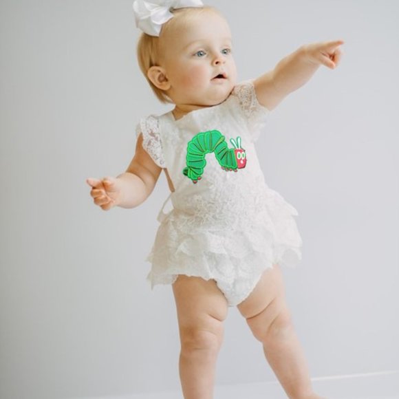 boutique Other - Hungry Caterpillar Romper Girl Birthday Outfit Clothes Bodysuit Smash Dress